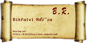 Bikfalvi Róza névjegykártya